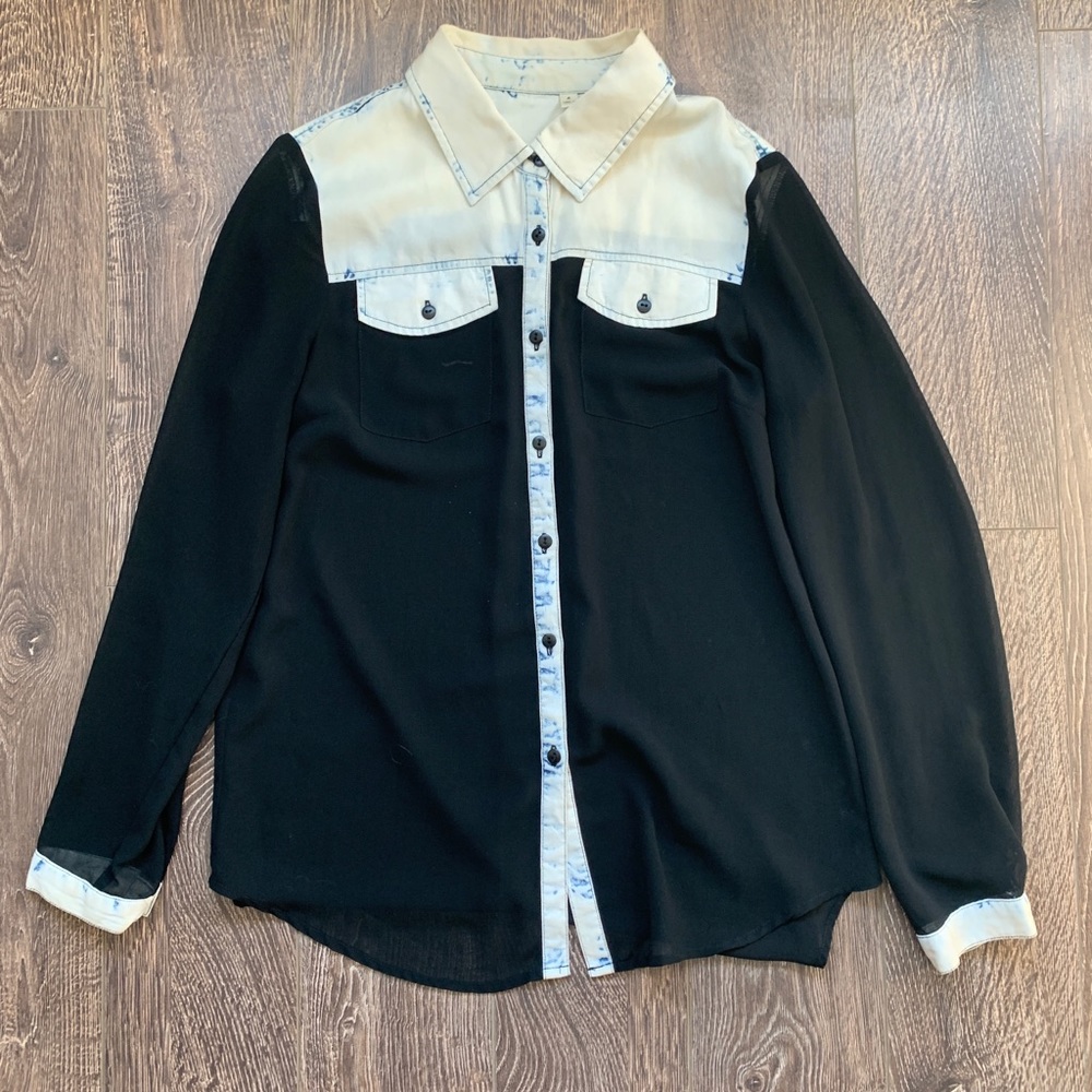 Black blouse with cute detailing!